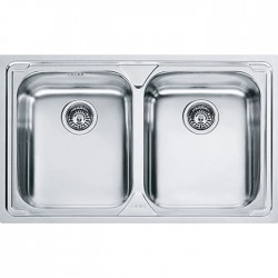 Sink Stainless (Steel) 86x50 material: Inox surface: Srained - Textured free nested 2 cabinet, color: Chrome Stainless steel