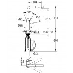 Kitchen tap Deck-mounted material: Brass With Pull-Out Spray 2 jets Supersteel, color: Chrome surface: Brushed Deck-mounted Kitchen tap Deck-mounted material: Brass With Pull-Out Spray 2 jets Supersteel, color: Chrome surface: Brushed Deck-mounted