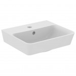 Washbasin Wall-mounted 40x35x15 semi pedestal / full pedestal  / no pedestal With 1 bowl With hole in the middle material: Porcelain, color: White surface: Glossy Wall-mounted