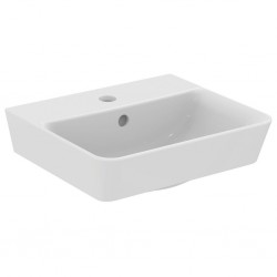 Washbasin Wall-mounted 40x35x15 semi pedestal / full pedestal  / no pedestal With 1 bowl With hole in the middle material: Porcelain, color: White surface: Glossy