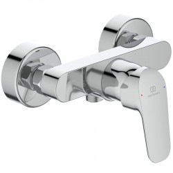 Shower tap Wall-mounted exposed material: Brass mixer without hand shower, hose and holder 40mm cartridge, S-Connectors, temperature control,, color: Chrome surface: Glossy Wall-mouned exposed