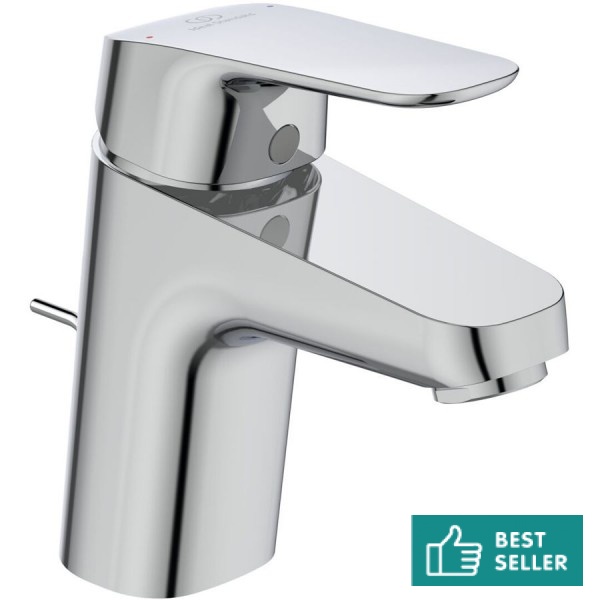 Μπαταρία νιπτήρος επικαθήμενη αναμεικτική από ορείχαλκο με βαλβίδα pop-up  χαμηλή, χρώμα: Χρωμέ επιφάνεια: Γυαλιστερή Επικαθήμενες