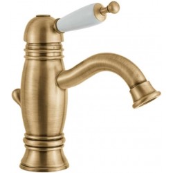 Wash basin tap Deck-mounted material: Brass mixer S size With pop-up waste set, color: Bronze surface: Brushed Deck-mounted
