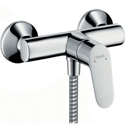 Shower tap Wall-mounted exposed material: Brass mixer without hand shower, hose and holder, color: Chrome surface: Glossy Wall-mouned exposed