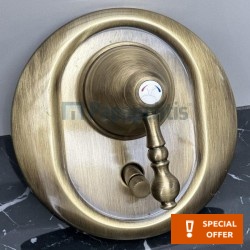Shower tap Wall-mounted external part 2 way material: Brass mixer With plate without hand shower, hose and holder, color: Bronze surface: Brushed Wall-mounted - external part
