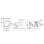 Σετ Λεκάνη επίτοιχη (κρεμαστή) υψηλής πίεσης + Κάλυμμα soft closing Rimless Wrapover κρυφή στήριξη DirectFlush, QuickRelease 53x37 επιφάνεια: Γυαλιστερή, χρώμα: Λευκό Επίτοιχες ΥΠ