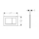 Flush wall plates for concealed cistern Actuation dual flush valve material: ABS, color: Chrome/White surface: Glossy Flush plates