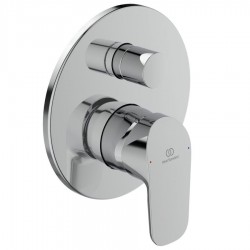 Shower tap Wall-mounted concealed - complete set 2 way material: Brass mixer With plate without hand shower, hose and holder, color: Chrome surface: Glossy Wall-mounted - external part