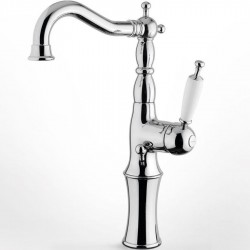 Wash basin tap Deck-mounted for free-standing washbasin material: Brass mixer With pop-up waste set, color: Chrome surface: Glossy