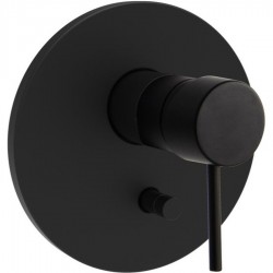 Shower tap Wall-mounted external part 2 way material: Brass mixer With plate without hand shower, hose and holder Black Matt, color: Black surface: Matt