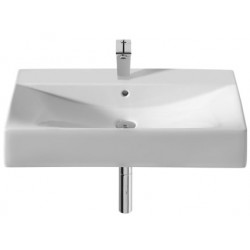 Νιπτήρας ελευθέρας τοποθέτησης 75x44x13,5 από πορσελάνη με μία οπή με υπερχείλιση, χρώμα: Λευκό επιφάνεια: Γυαλιστερή Ελευθέρας τοποθέτησης