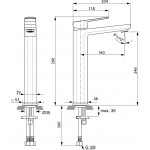 Wash basin tap Deck-mounted for free-standing washbasin material: Brass mixer Without waste, color: Chrome surface: Glossy