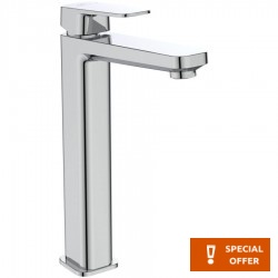 Wash basin tap Deck-mounted for free-standing washbasin material: Brass mixer Without waste, color: Chrome surface: Glossy