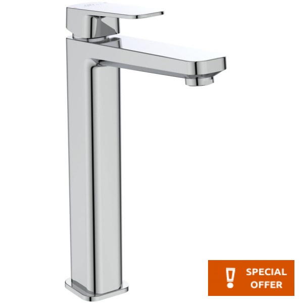 Wash basin tap Deck-mounted for free-standing washbasin material: Brass mixer Without waste, color: Chrome surface: Glossy