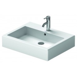 Νιπτήρας ελευθέρας τοποθέτησης 60x47x13 από πορσελάνη με μία οπή με υπερχείλιση με επισαμλτωμένο πάτο, White High Gloss, χρώμα: Λευκό επιφάνεια: Γυαλιστερή Ελευθέρας τοποθέτησης