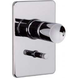Shower tap Wall-mounted external part 2 way material: Brass mixer With plate without hand shower, hose and holder, color: Chrome surface: Glossy Wall-mounted - external part