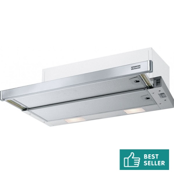 Absorber Concealed sliding 60x17,5, style: 125 W Metal grey, color: Chrome Slide-out cooker hoods