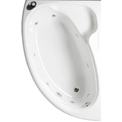 Whirpool bathtub Offset 155x95 material: Quaryl Carronite right, color: White Offset