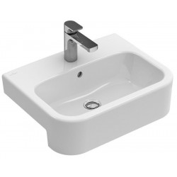 Washbasin Semi-recessed 55x43x17 material: Porcelain White Alpin, color: White surface: Glossy Semi-recessed