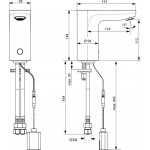 Wash basin tap Deck-mounted electronic material: Brass Without waste Μ size, color: Chrome surface: Glossy Deck-mounted