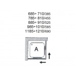 Shower enclosure Square 120x120x185 6mm sliding A20 (118,5-121,0/118,5-121,0), polished aluminium frames, chrome ABS knob, transparent crystal glass surface: Glossy, color: Chrome