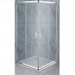 Shower enclosure Square 120x120x185 6mm sliding A20 (118,5-121,0/118,5-121,0), polished aluminium frames, chrome ABS knob, transparent crystal glass surface: Glossy, color: Chrome