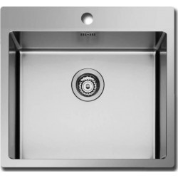 Νεροχύτης ανοξείδωτος 55x51 από inox επιφάνεια: Λεία ματ χωρίς πάγκο ένθετος 1 γούρνα 1B, χρώμα: Χρωμέ Ανοξείδωτοι