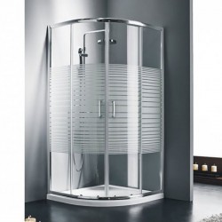 Shower enclosure Quadrant 89x89x180 5mm sliding QS90S (87-89x87-89), opening 53cm, magnetic close, Stripes crystal glass 5mm surface: Glossy, color: Chrome