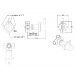 Diverter for concealed shower tap Wall-mounted complete 3 way material: Brass, color: Chrome surface: Glossy Diverters - external part Diverter for concealed shower tap Wall-mounted complete 3 way material: Brass, color: Chrome surface: Glossy Diverters - external part