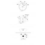 Νιπτήρας ελευθέρας τοποθέτησης 40x40x16,5 από πορσελάνη με μία οπή με υπερχείλιση, χρώμα: Λευκό επιφάνεια: Γυαλιστερή Ελευθέρας τοποθέτησης