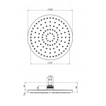 Shower head Wall-mounted / Ceiling-mounted 25x25 material: ABS, style: 1 spray, color: Chrome surface: Glossy Overhead showers