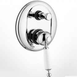 Shower tap Wall-mounted concealed - complete set 2 way material: Brass mixer With plate without hand shower, hose and holder, color: Chrome surface: Glossy