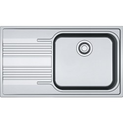 Νεροχύτης ανοξείδωτος 86x50 από inox επιφάνεια: Λεία ματ με πάγκο αριστερά ένθετος 1 γούρνα, χρώμα: Χρωμέ Ανοξείδωτοι