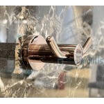 Hook double Flat wall mounted material: Brass Rame Lucido, color: Pink Gold surface: Glossy Hooks Hook double Flat wall mounted material: Brass Rame Lucido, color: Pink Gold surface: Glossy Hooks