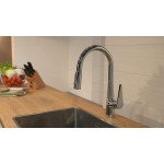 Kitchen tap Deck-mounted material: Brass With Pull-Out Spray 1 jet, color: Chrome surface: Glossy Deck-mounted