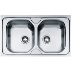 Sink Stainless (Steel) 86x50 material: Inox surface: Matt free nested 2 cabinet reversible, New Value, color: Chrome Stainless steel