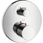 Shower tap Wall-mounted external part 1 way material: Brass thermostatic With plate without hand shower, hose and holder, color: Chrome surface: Glossy Wall-mounted - external part