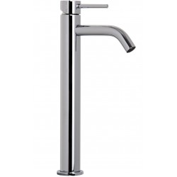 Wash basin tap Deck-mounted for free-standing washbasin material: Brass mixer With push-open waste set, color: Chrome surface: Glossy