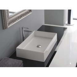 Νιπτήρας ελευθέρας τοποθέτησης 60x40x12 από πορσελάνη χωρίς οπή  χωρίς υπερχείλιση, χρώμα: Λευκό επιφάνεια: Γυαλιστερή