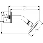 Ντους (Jet) 10cm & βραχίονα 17cm, χρώμα: Χρωμέ από ορείχαλκο επιφάνεια: Γυαλιστερή Ντους