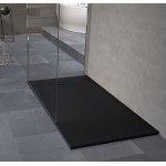 Ντουζιέρα ορθογώνια 160x90 από συνθετικό, χρώμα: Μαύρο επιφάνεια: Ματ Ορθογώνιες