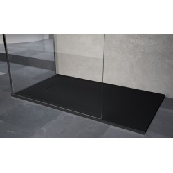 Ντουζιέρα ορθογώνια 160x90 από συνθετικό, χρώμα: Μαύρο επιφάνεια: Ματ