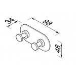 Hook double Flat wall mounted material: Inox, color: Black surface: Matt Hooks Hook double Flat wall mounted material: Inox, color: Black surface: Matt Hooks