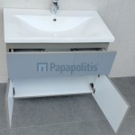 Βάση επίπλου χωρίς νιπτήρα 79x45 από ξύλο συνθετικό 728 επίτοιχου τύπου, χρώμα: Γκρι Βάσεις επίπλου χωρίς νιπτήρα