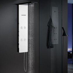 Equipped shower column 120cm, color: Chrome surface: Glossy Indoor with hydromassage