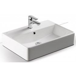 Washbasin Free standing 60x42x13 material: Porcelain With one hole With overflow, color: White surface: Glossy Free standing