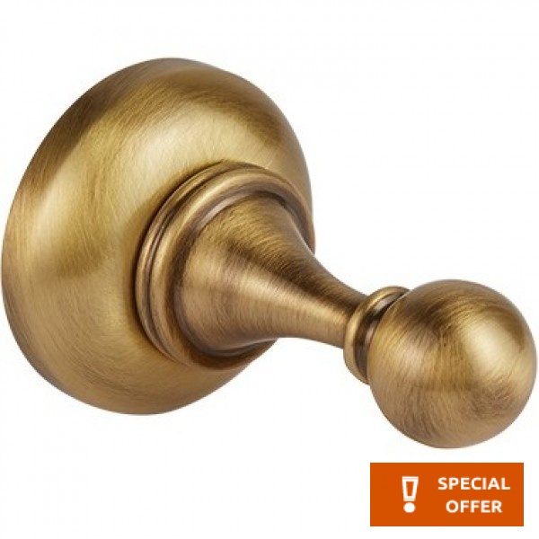 Hook Flat wall mounted material: Brass single, color: Bronze surface: Brushed Hooks