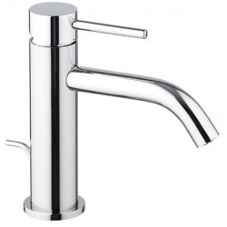 Wash basin tap Deck-mounted material: Brass mixer S size With push-open waste set XS, color: Chrome surface: Glossy Deck-mounted