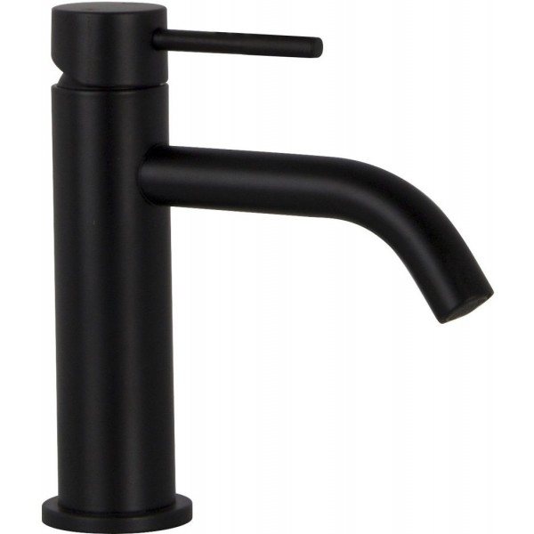 Wash basin tap Deck-mounted material: Brass mixer S size With push-open waste set XS Black Matt, color: Black surface: Matt Deck-mounted Wash basin tap Deck-mounted material: Brass mixer S size With push-open waste set XS Black Matt, color: Black surface: Matt Deck-mounted