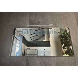 Καθρέπτης, σχήμα: Ορθογώνιο 130x60 από κρύσταλλο με περιμετρικό φωτισμό LED & φωτιστικό Καθρέπτες μπάνιου